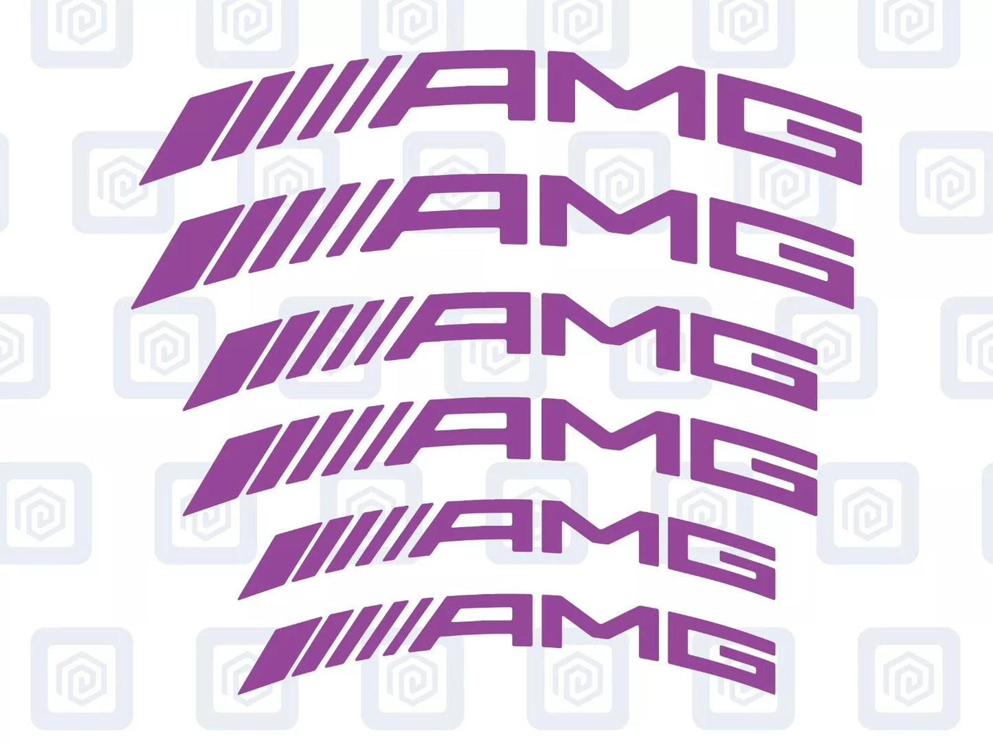 AMG Curved Brake Caliper Decal Style Stickers - 3 SIZES - x 6