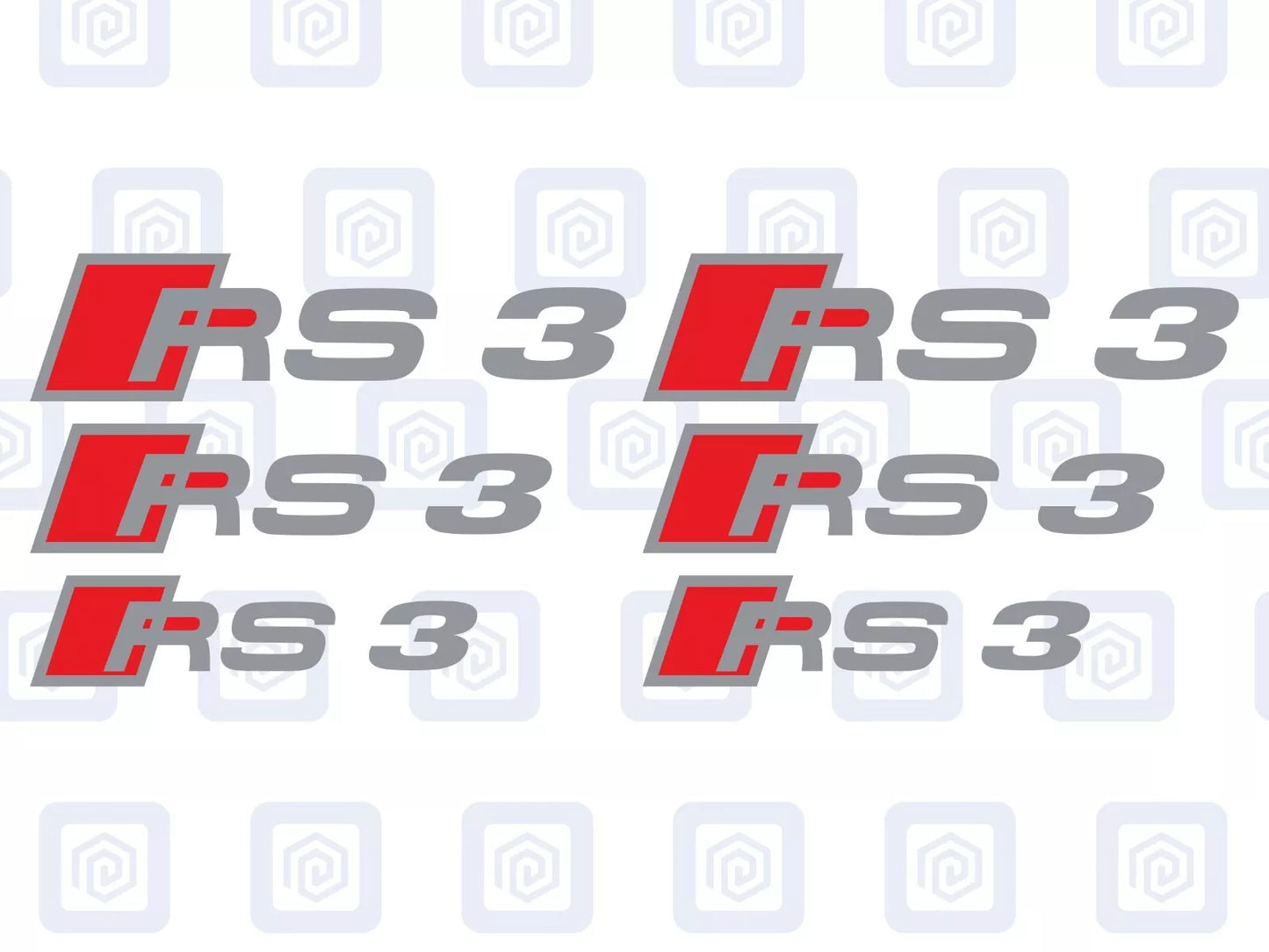 Audi RS3 Style Brake Caliper Decals A3 Hatch Sportback Sticker Logos (set of 6)