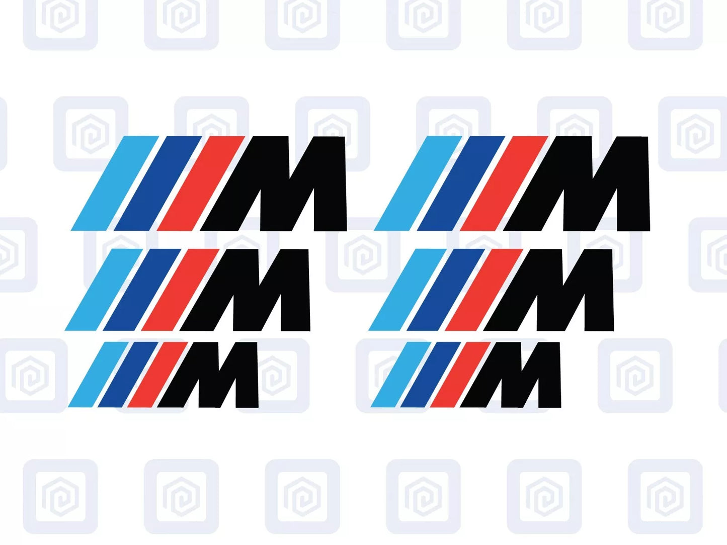 BMW M Sport German 3 Colour Brake Caliper Decals sticker logos (set of 6)