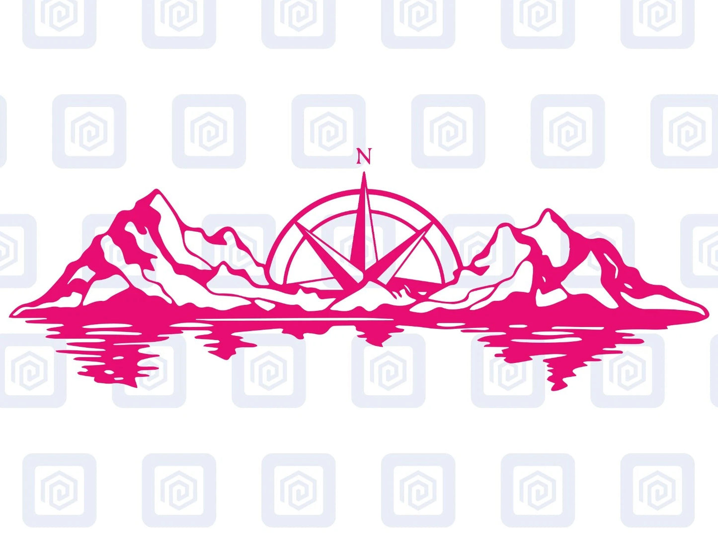 XL Mountain Compass Scenic Vinyl Decals For Camper Van Caravan Sticker Graphic