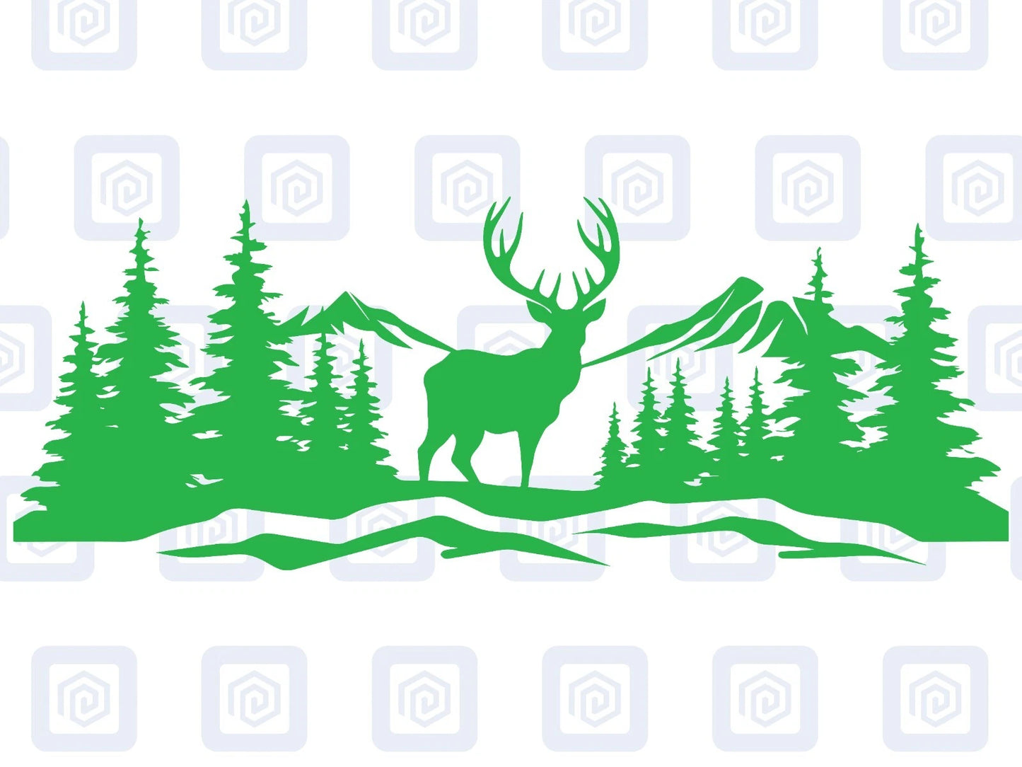 LARGE Mountain Forrest Deer Lake Nature Vinyl Decal Camper Van Caravan Sticker