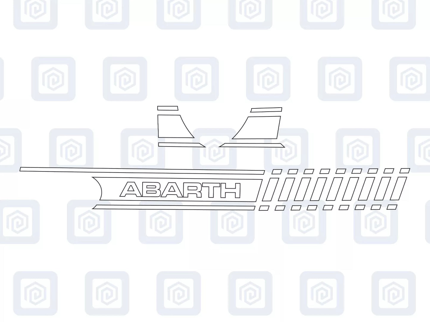 Fiat 500 Abarth Dashboard Decal To Match Side Stripes Customised Colour Sticker