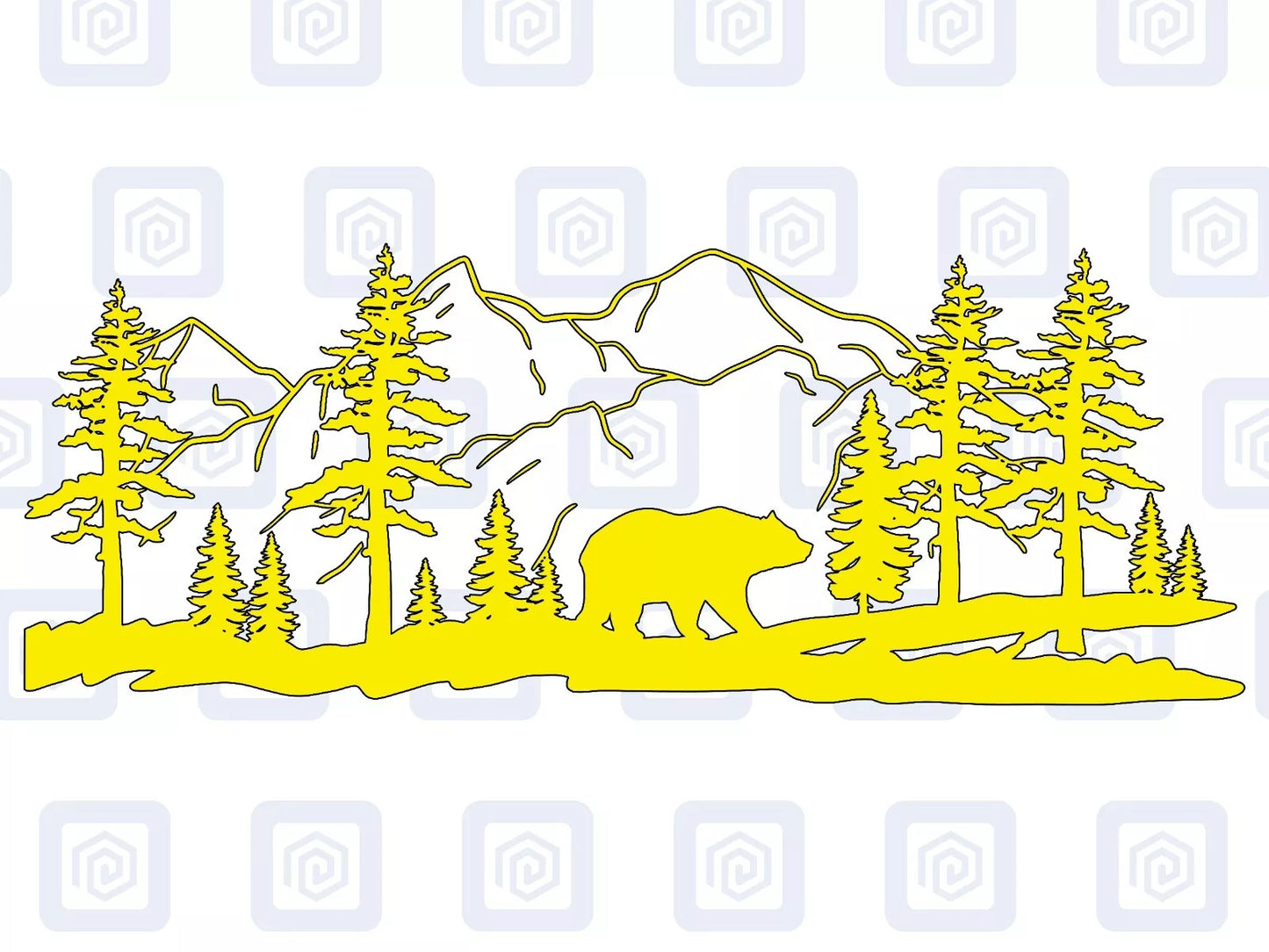 LARGE Bear Mountain Forrest Vinyl Decals For Camper Van Caravan Sticker Graphic