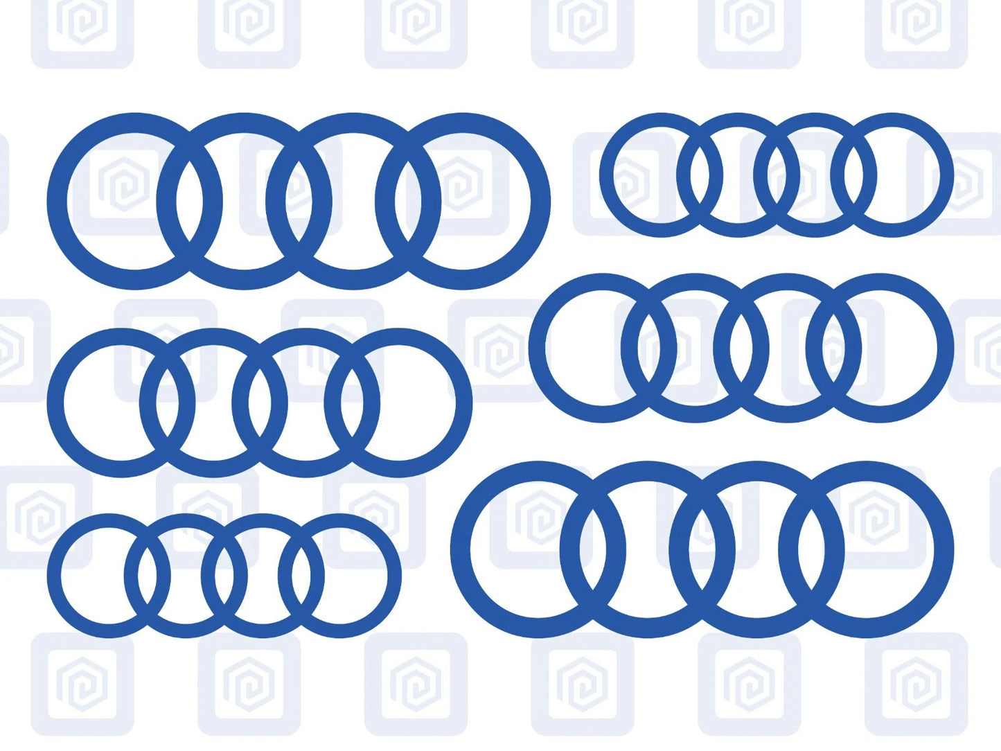 Rings Brake Caliper Decal Style Stickers Fits A3 A4 A5 A6 TT - 3 SIZES - x 6