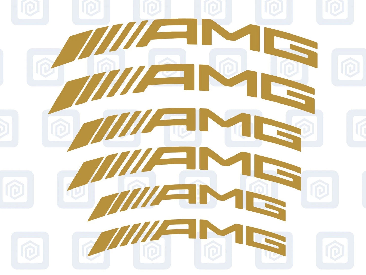 AMG Curved Brake Caliper Decal Style Stickers - 3 SIZES - x 6