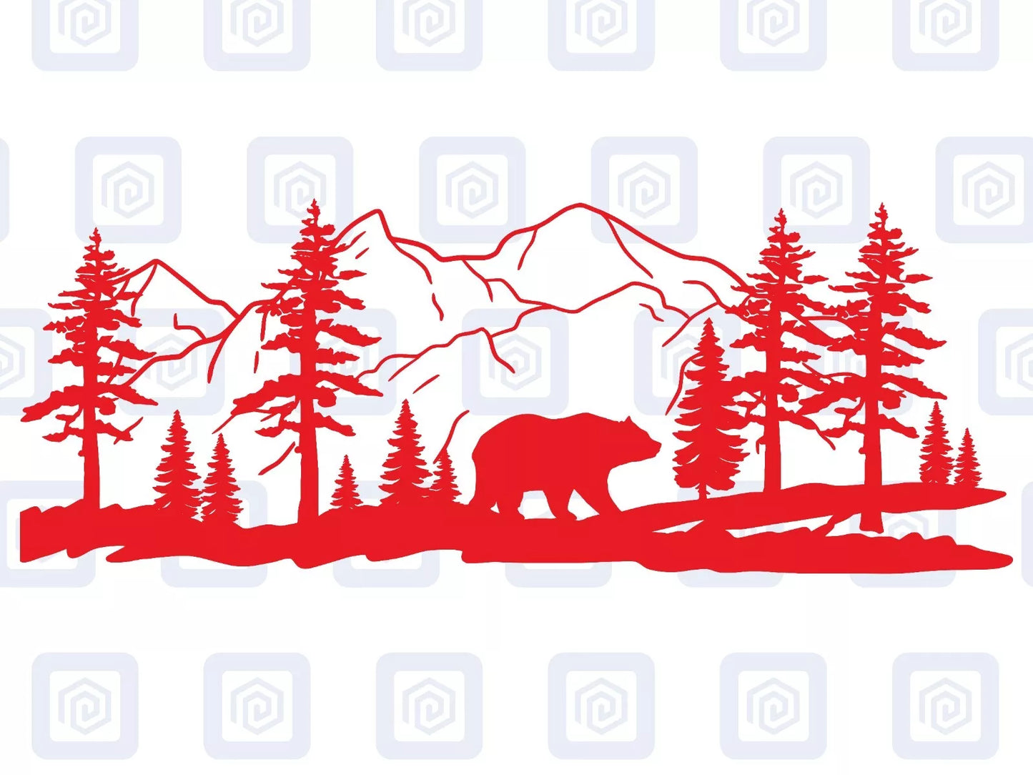 LARGE Bear Mountain Forrest Vinyl Decals For Camper Van Caravan Sticker Graphic