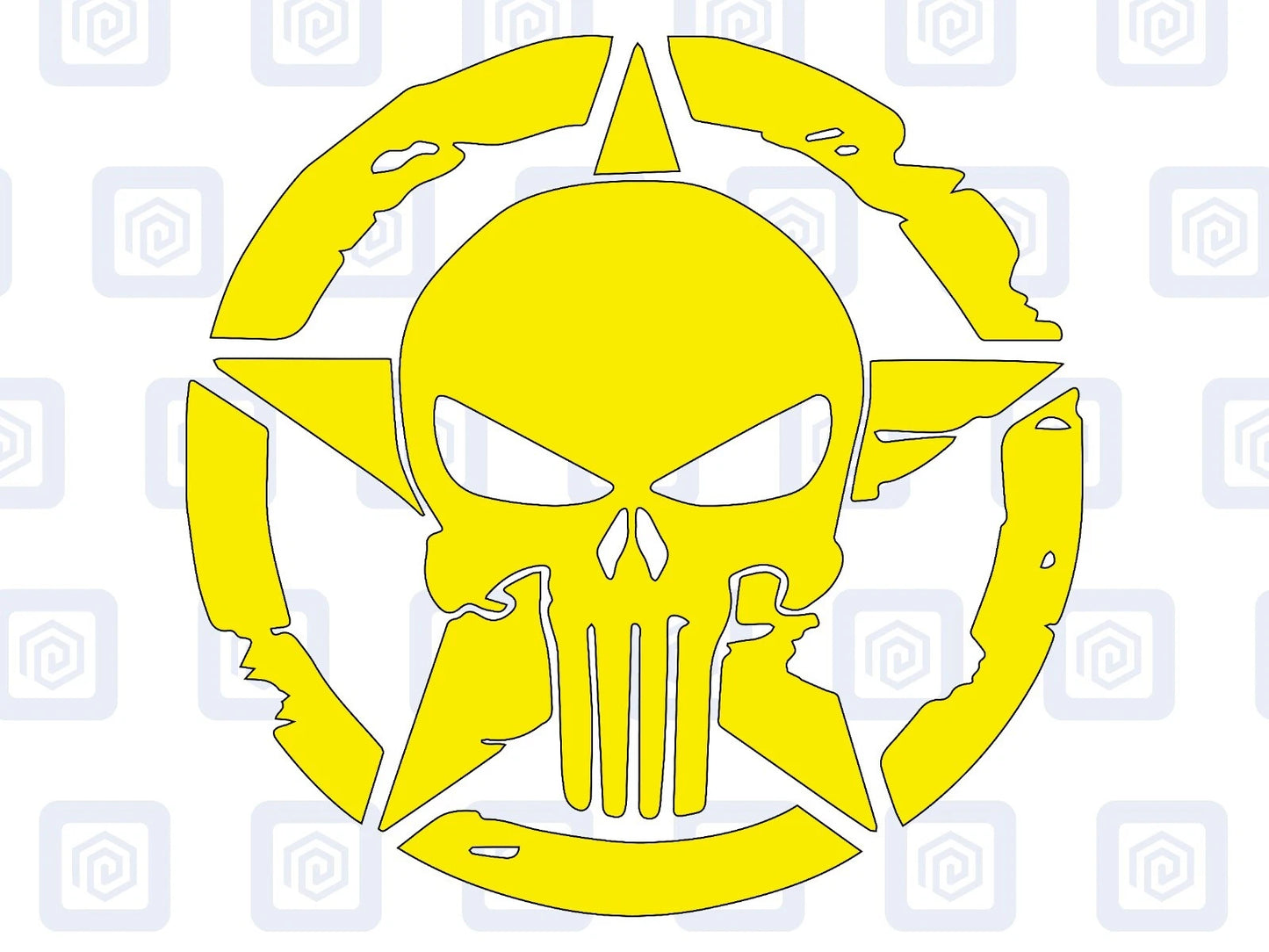 Skull Star Punisher Circle Decals For Camper Van Caravan Sticker Graphic