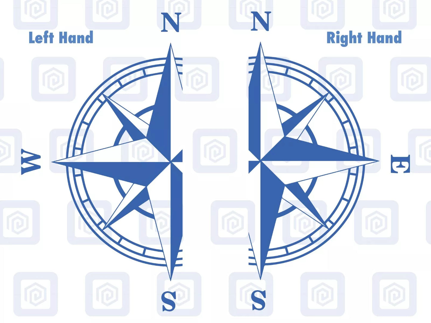 2x Half Compass Round Vinyl Decals For Camper Motorhome Caravan Sticker Graphic