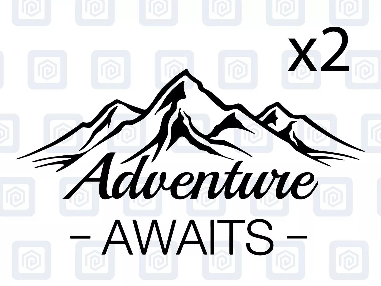 2x Adventure Awaits Vinyl Decals For Camper Motorhome Caravan Sticker Graphic