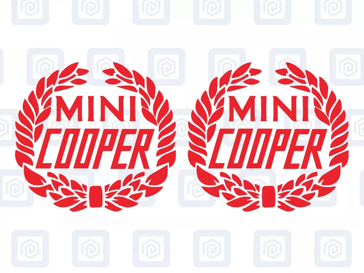 Classic Cooper Crest Fits MINI BMW ROVER AUSTIN Decal sticker logos (set of 2)