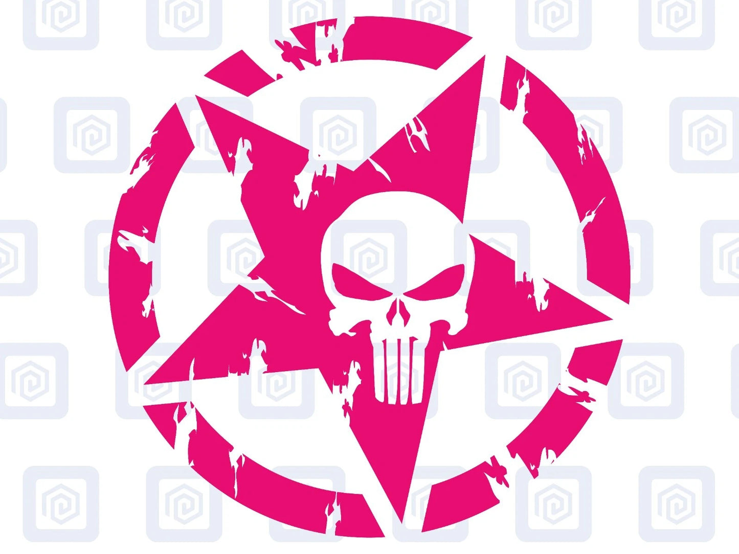 Skull Star Punisher Circle Decals For Camper Van Caravan Sticker Graphic