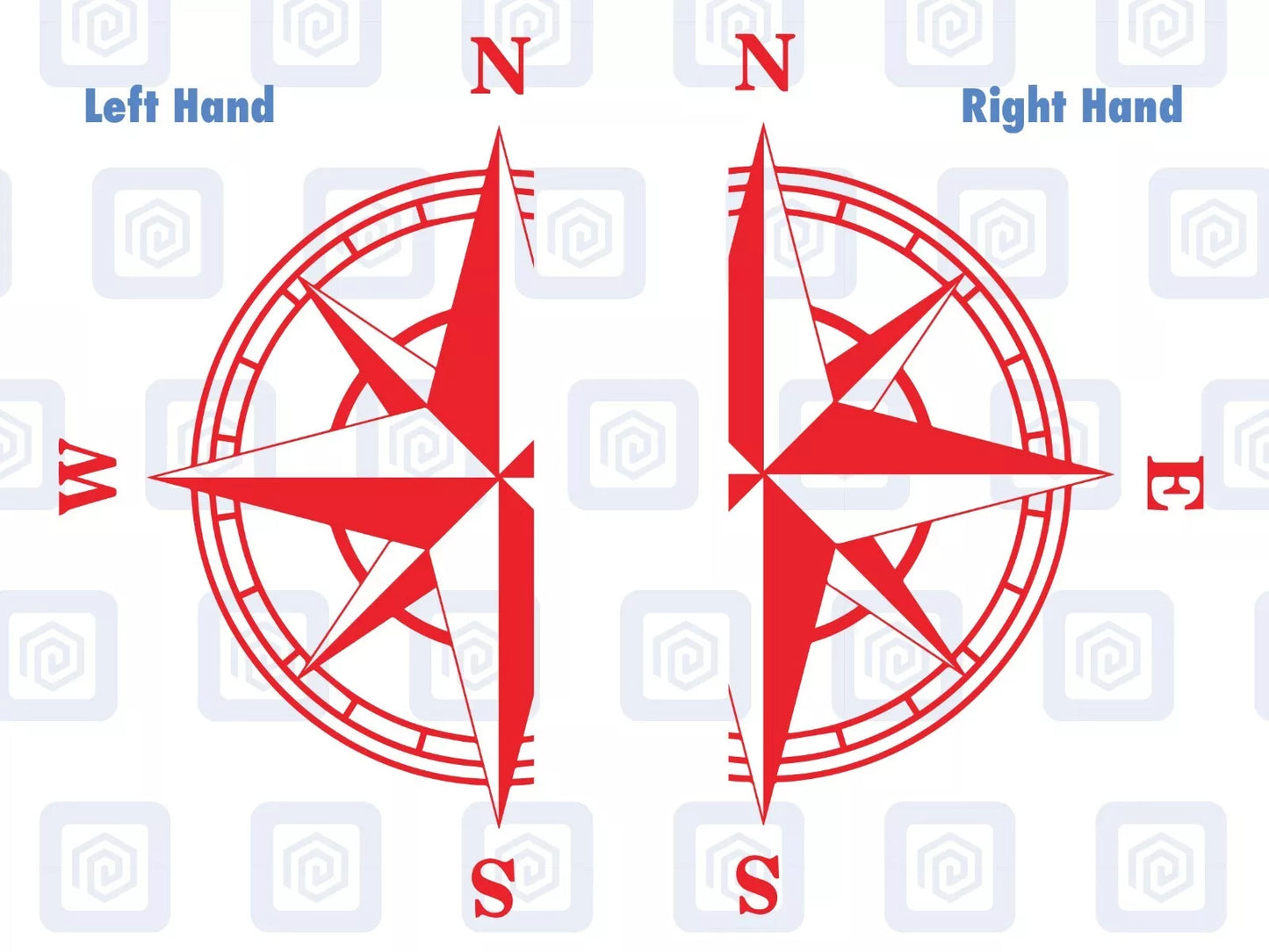 2x Half Compass Round Vinyl Decals For Camper Motorhome Caravan Sticker Graphic