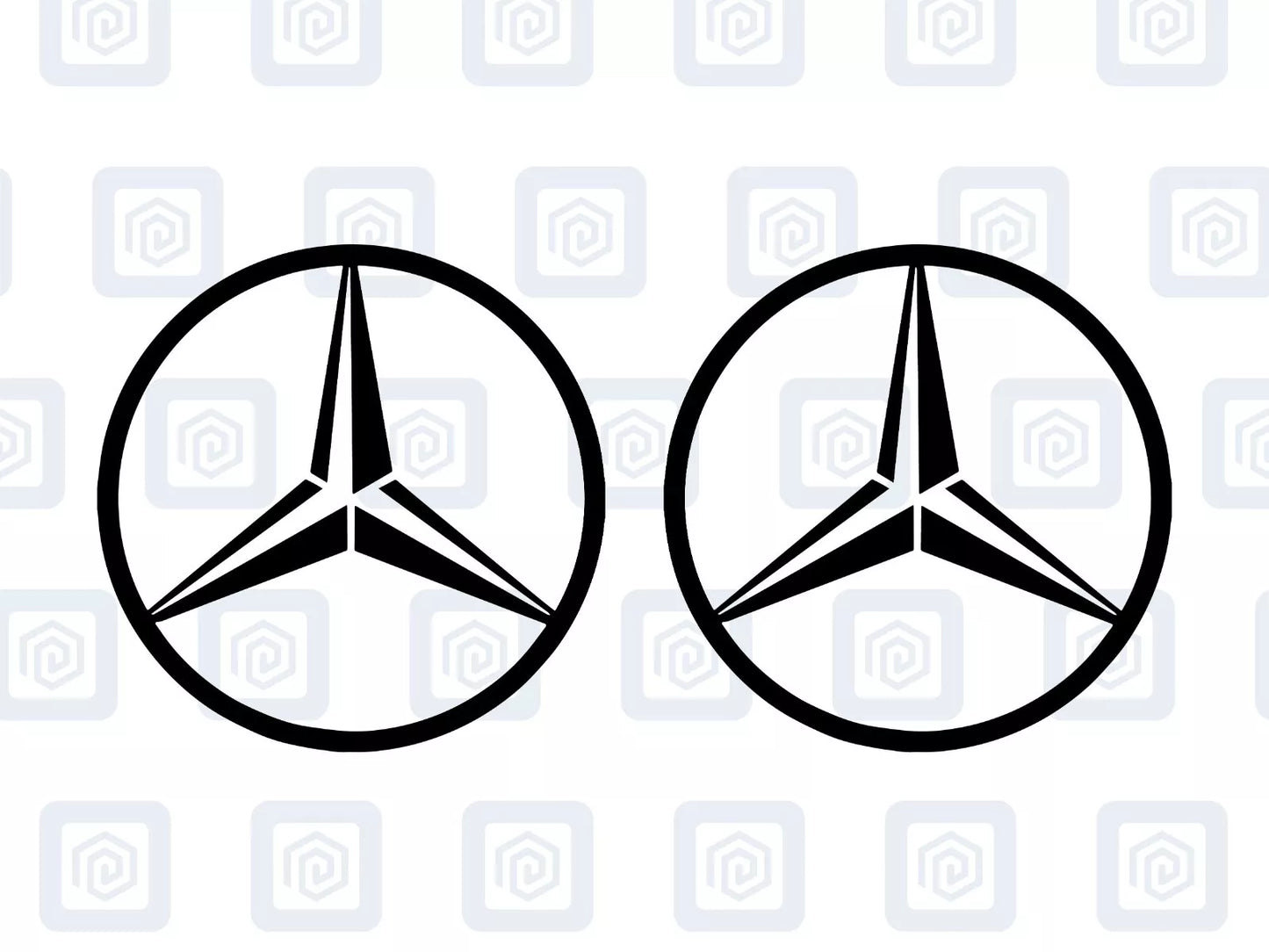 Mercedes Benz Style Vinyl Decal Sticker Logo x 2 AMG A B C E S CLASS