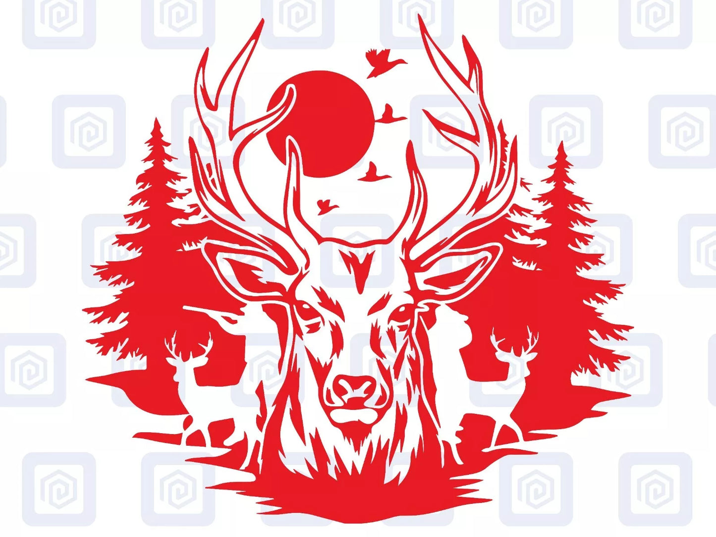 Deer Forrest Vinyl Decal For Campervan Van Caravan Sticker Graphic Camping LARGE