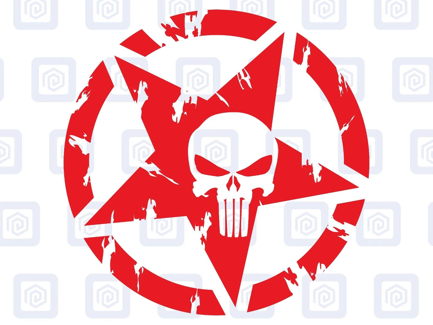 Skull Star Punisher Circle Decals For Camper Van Caravan Sticker Graphic