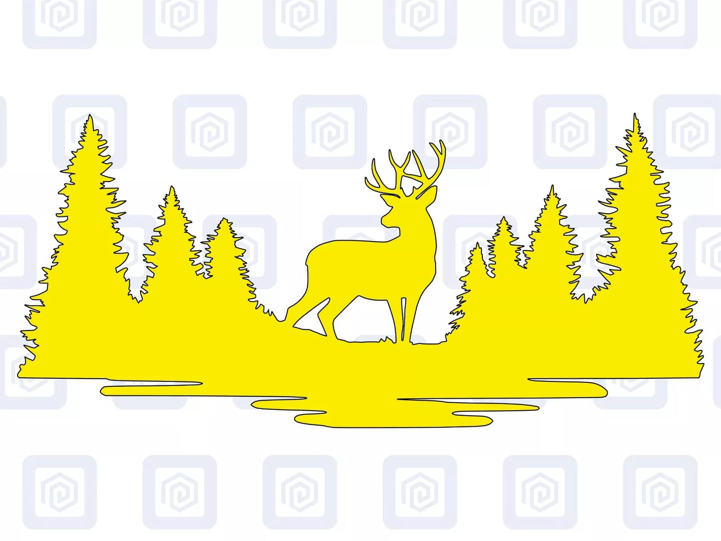 LARGE Deer Forrest Woodland Vinyl Decals For Camper Van Caravan Sticker Graphic