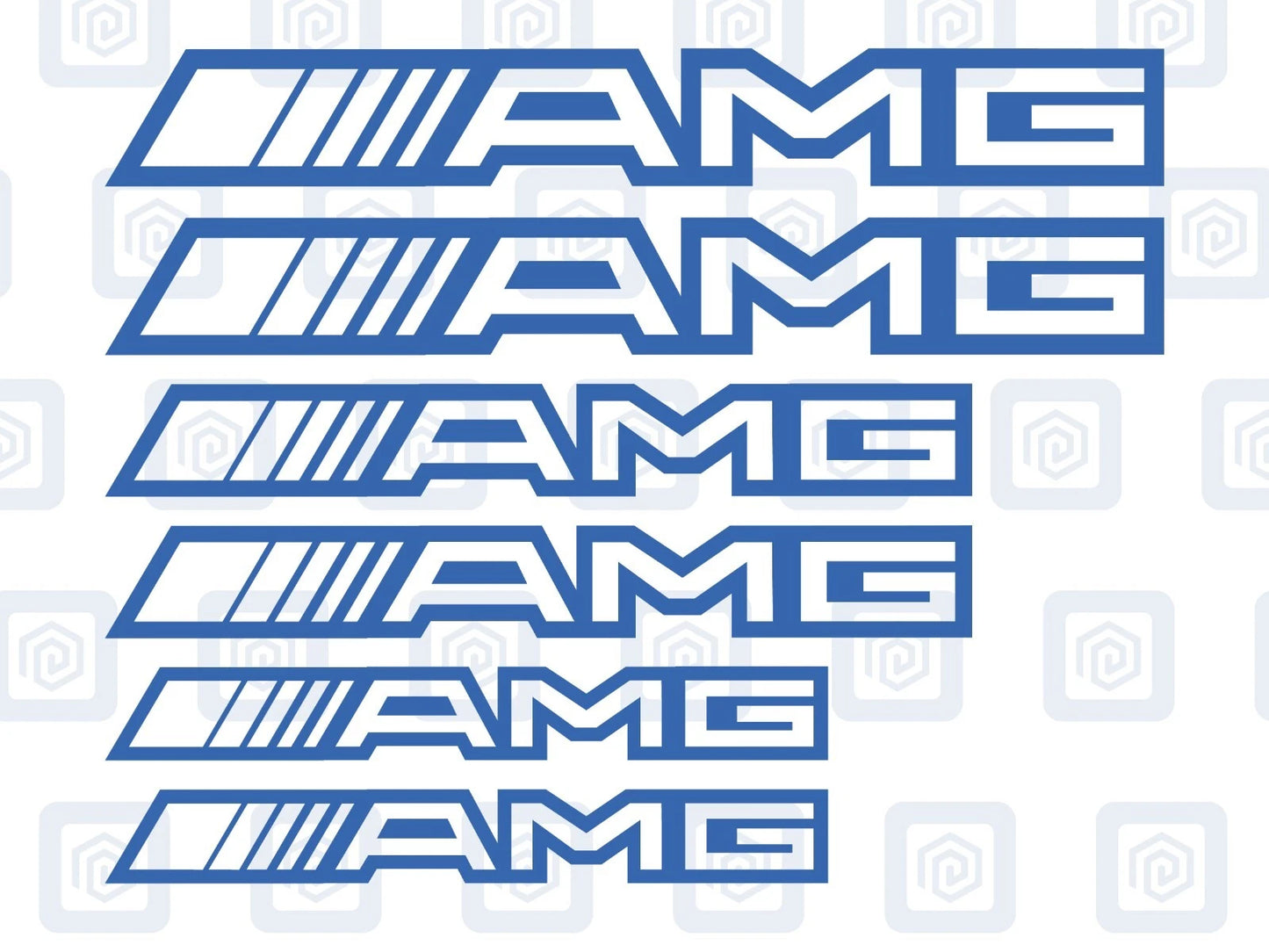 AMG Hollow Letter Brake Caliper Decal Style Stickers - 3 SIZES - x 6
