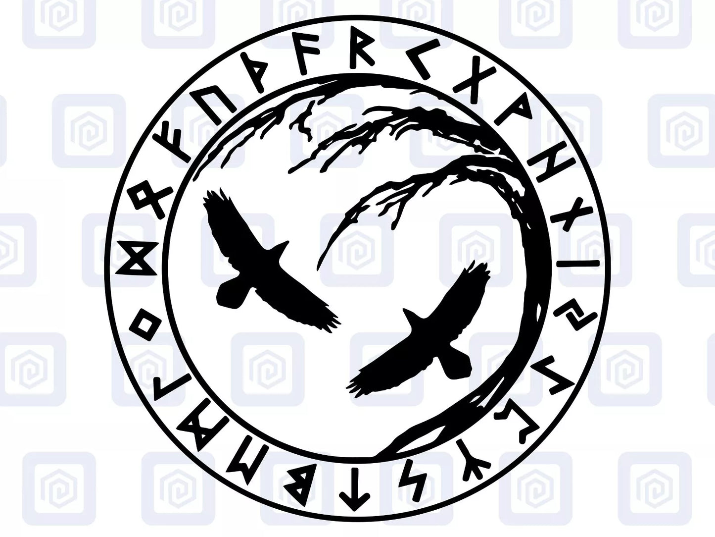 Rune Viking Raven Bird Vinyl Decals For Camper Van Caravan Sticker Graphic