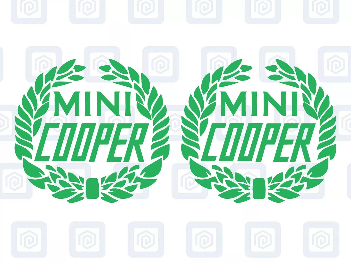Classic Cooper Crest Fits MINI BMW ROVER AUSTIN Decal sticker logos (set of 2)