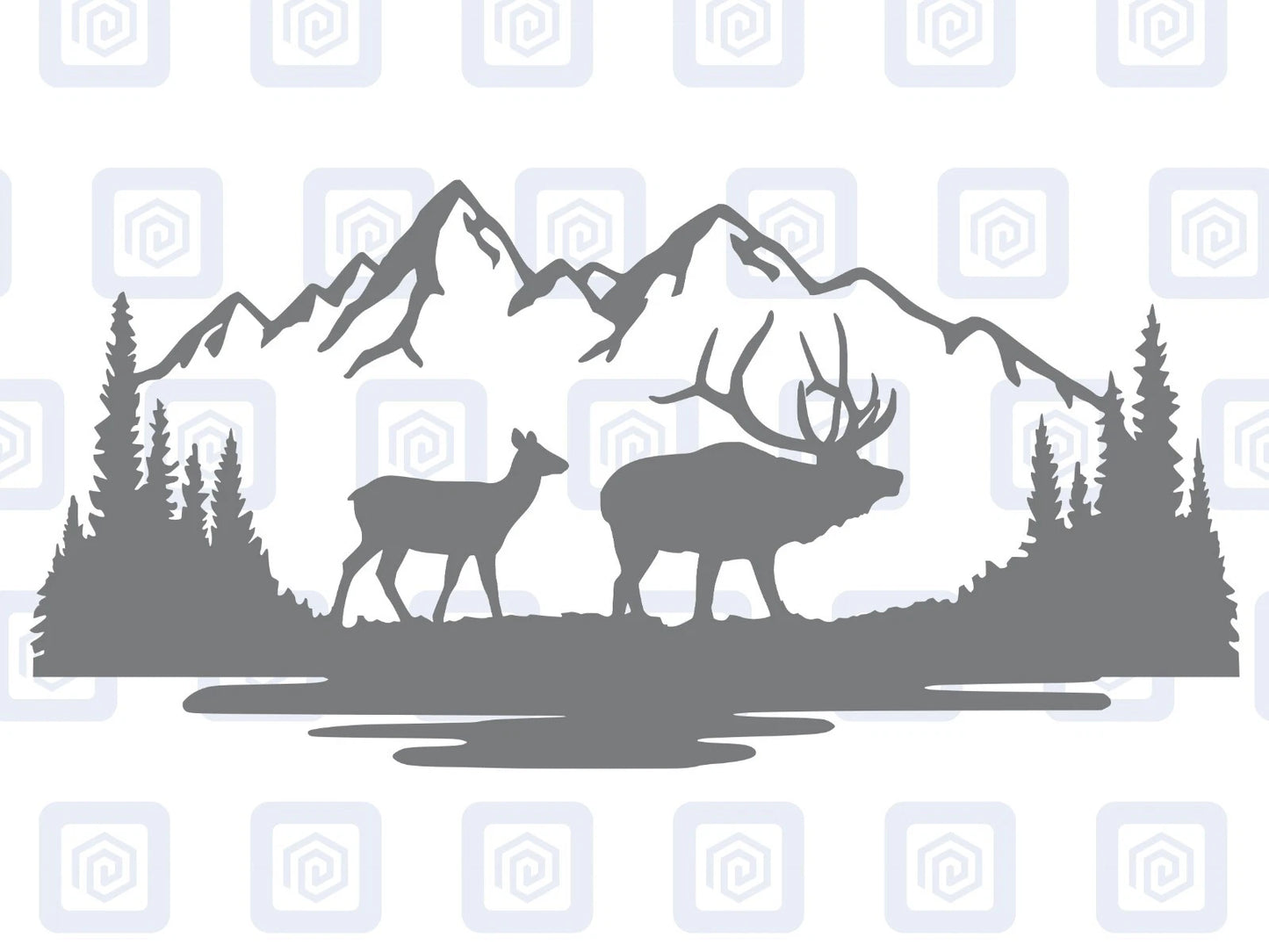 LARGE Stag Deer Doe Forrest Vinyl Decals For Camper Van Caravan Sticker Graphic