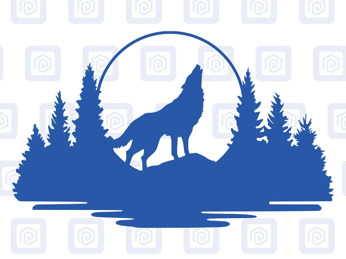 LARGE Forrest Howling Lake Wolf Wood Decal Campervan Van Caravan Sticker Graphic