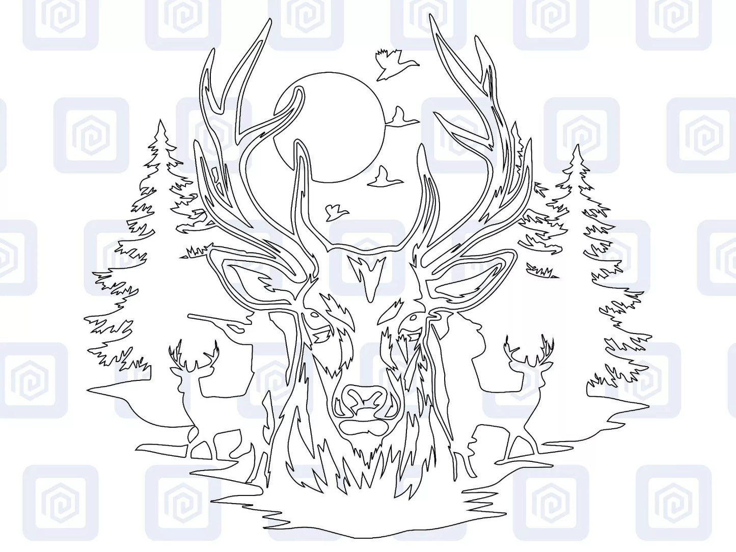 Deer Forrest Vinyl Decal For Campervan Van Caravan Sticker Graphic Camping LARGE