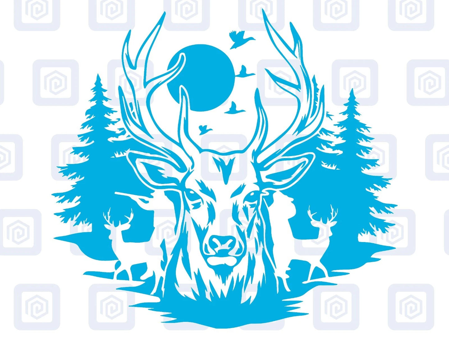 Deer Forrest Vinyl Decal For Campervan Van Caravan Sticker Graphic Camping LARGE