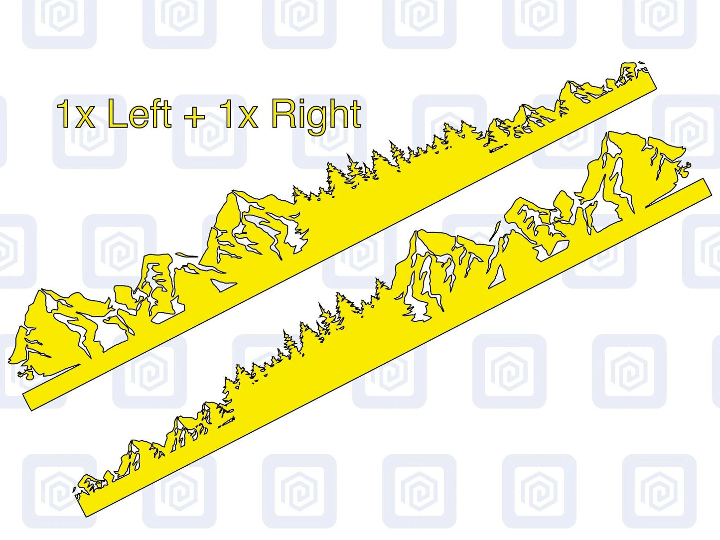 2x Mountain Range Side Stripe Vinyl Decals Camper Van Caravan Sticker Graphic