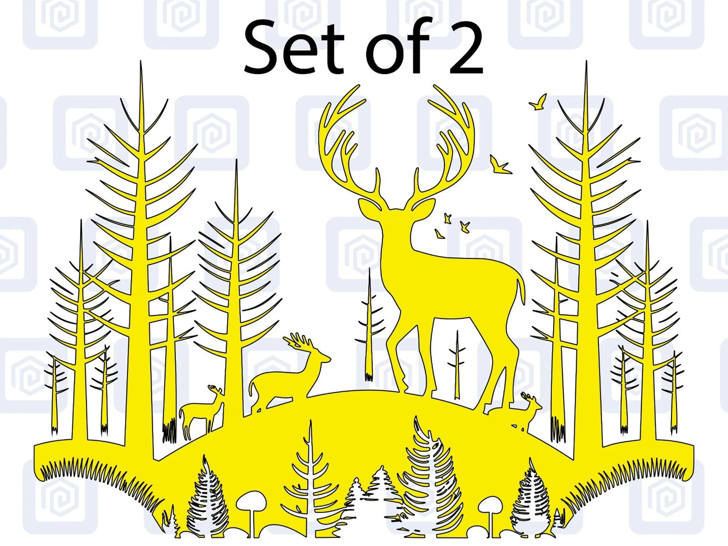 2x Scenic Woodland Mountain Vinyl Decals For Camper Van Caravan Sticker Graphic