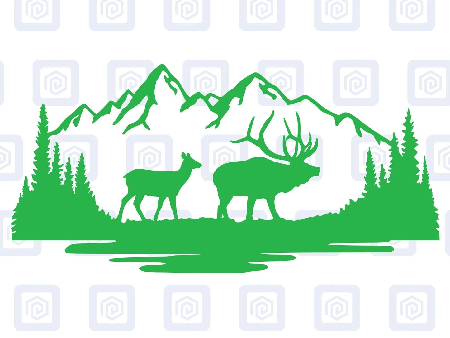 LARGE Stag Deer Doe Forrest Vinyl Decals For Camper Van Caravan Sticker Graphic