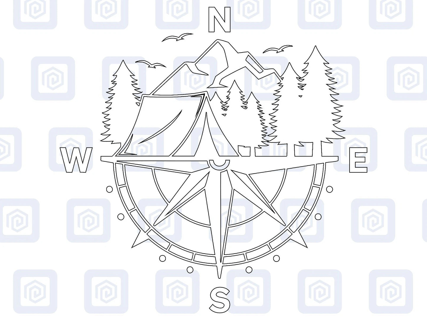 LARGE 2x Compass Camping Vinyl Decals For Camper Van Caravan Sticker Graphic