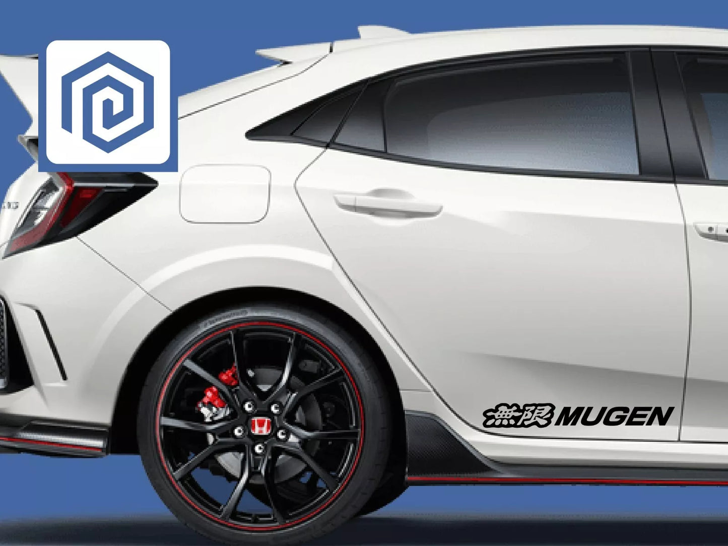 Honda Type R Mugen Side Decal Sticker Logo (set of 2) FN2 EP3 EK Civic Integra