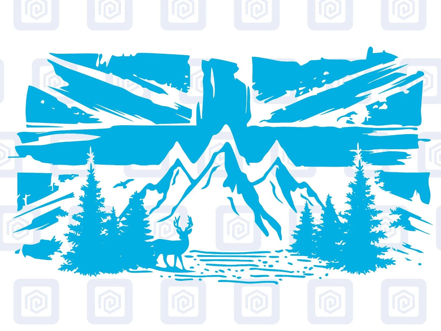 Union Jack Mountain Deer Vinyl Decals For Camper Van Caravan Sticker Graphic