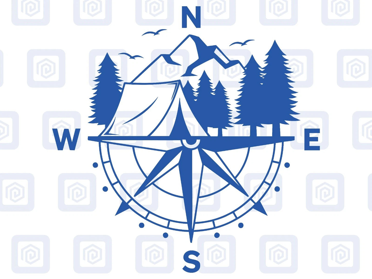 LARGE 2x Compass Camping Vinyl Decals For Camper Van Caravan Sticker Graphic