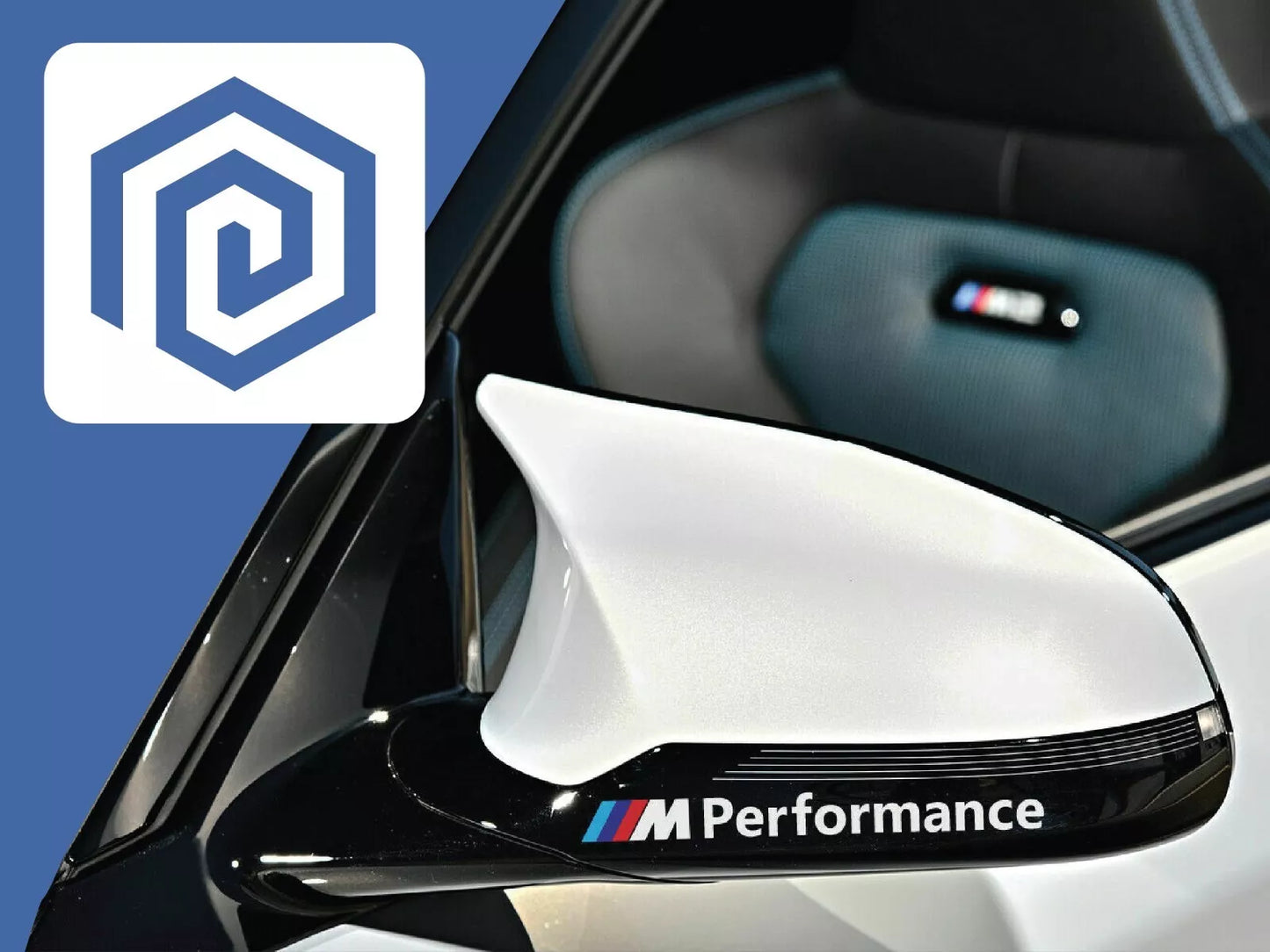 M Performance Sport 4 Colour Mirror Decal Fits BMW Sticker (set of 2)