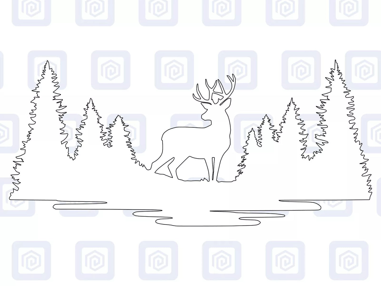 LARGE Deer Forrest Woodland Vinyl Decals For Camper Van Caravan Sticker Graphic