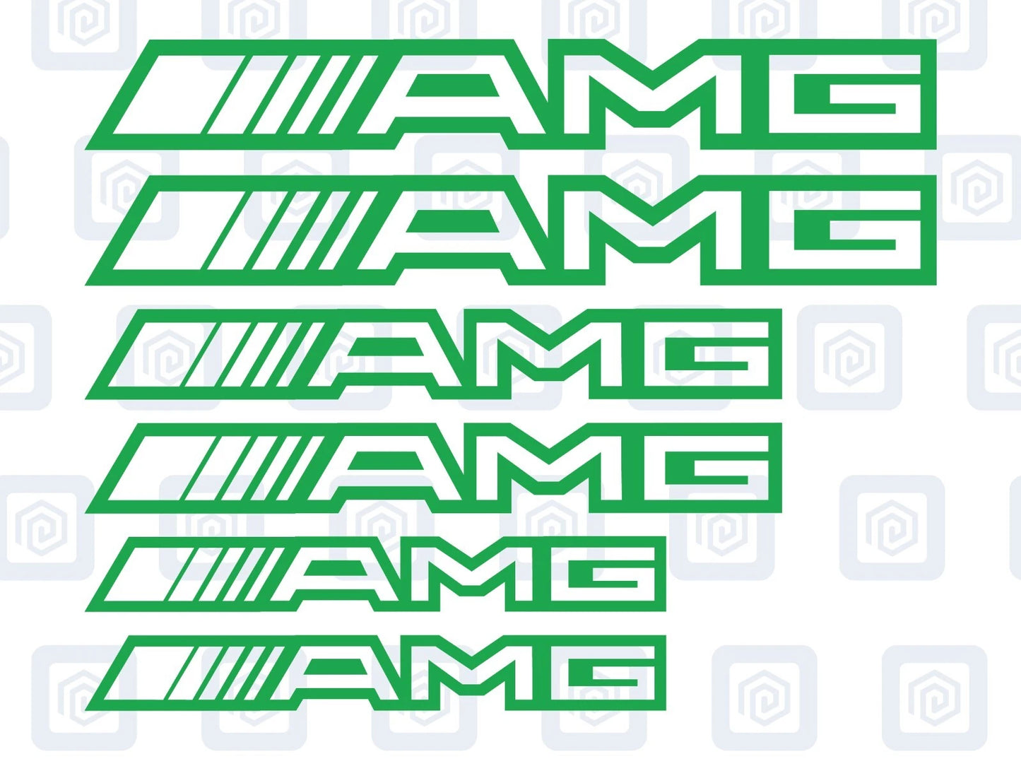 AMG Hollow Letter Brake Caliper Decal Style Stickers - 3 SIZES - x 6