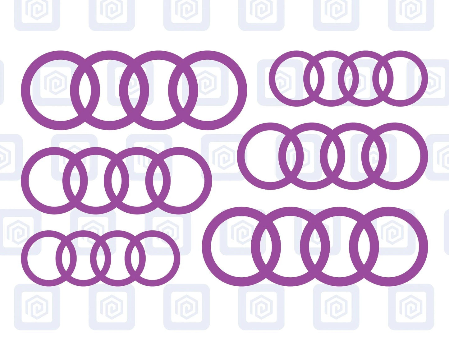 Rings Brake Caliper Decal Style Stickers Fits A3 A4 A5 A6 TT - 3 SIZES - x 6