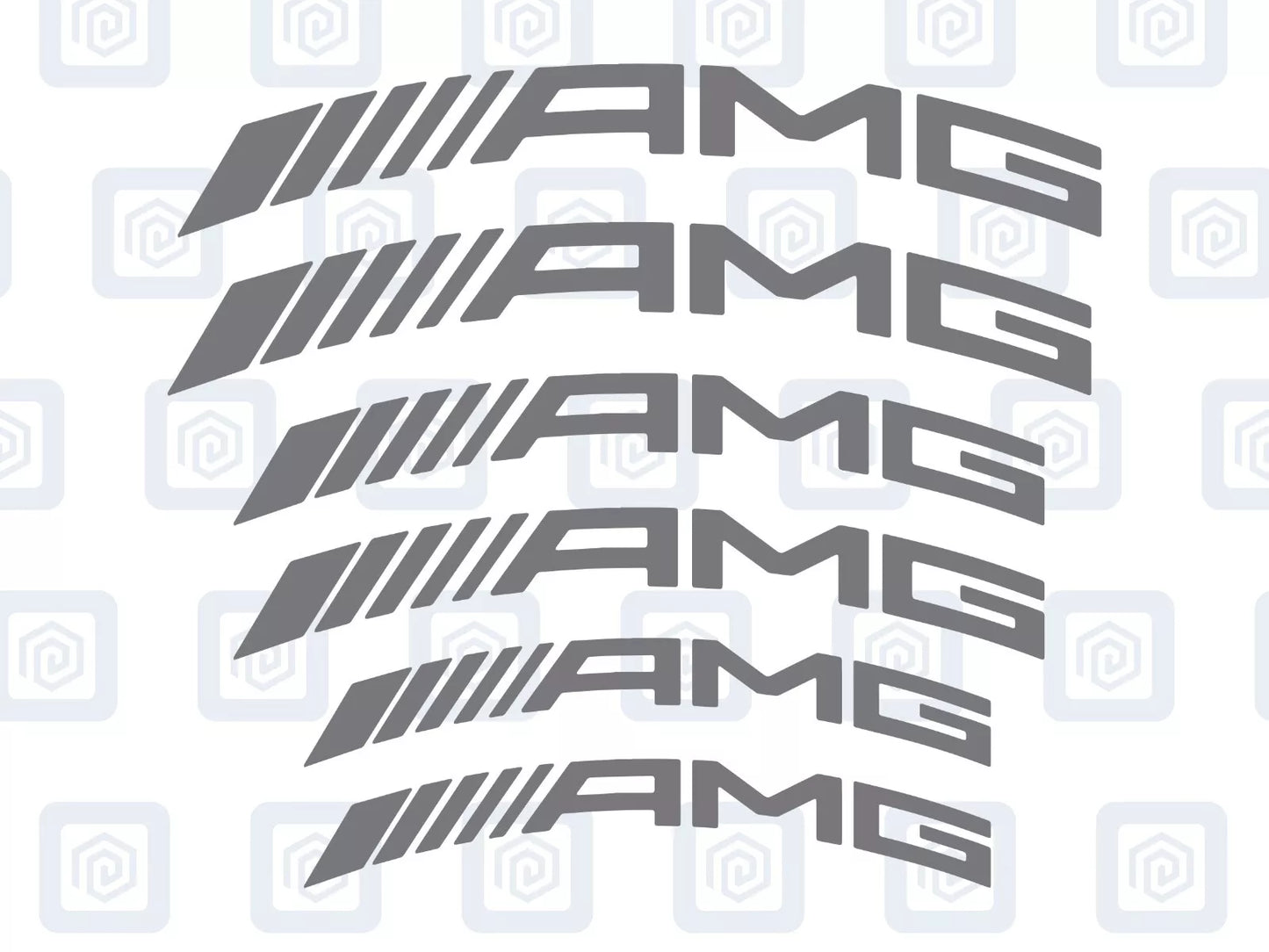 AMG Curved Brake Caliper Decal Style Stickers - 3 SIZES - x 6