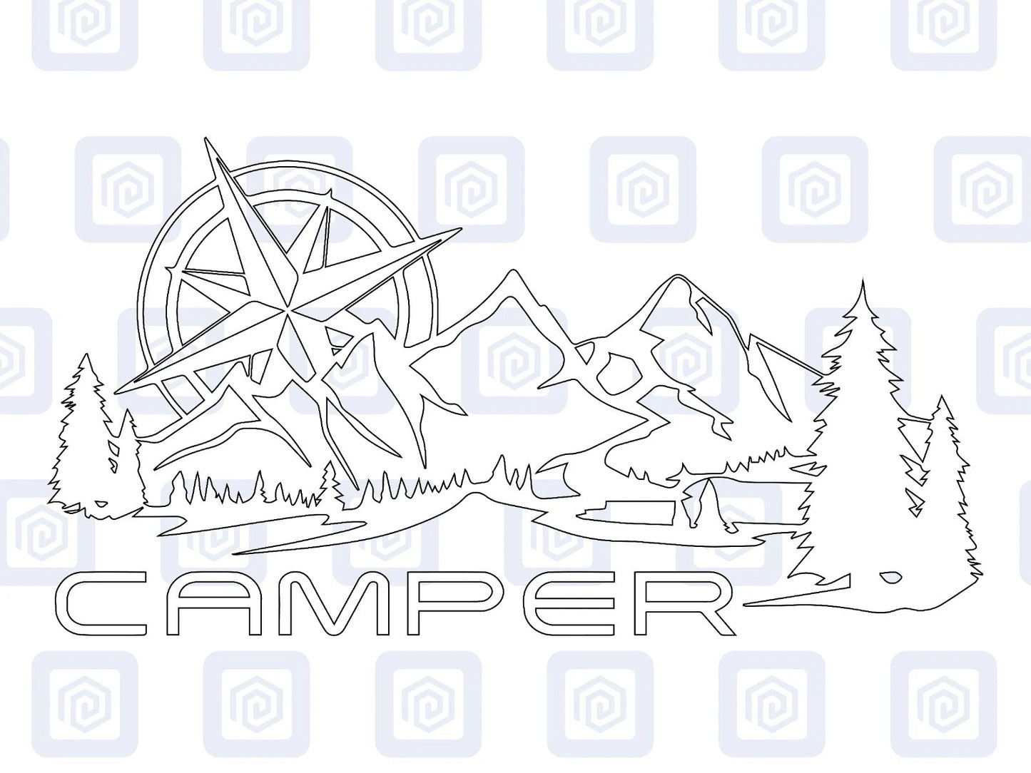 Camper Mountain Wood Vinyl Decals For Camper Van Caravan Sticker Graphic