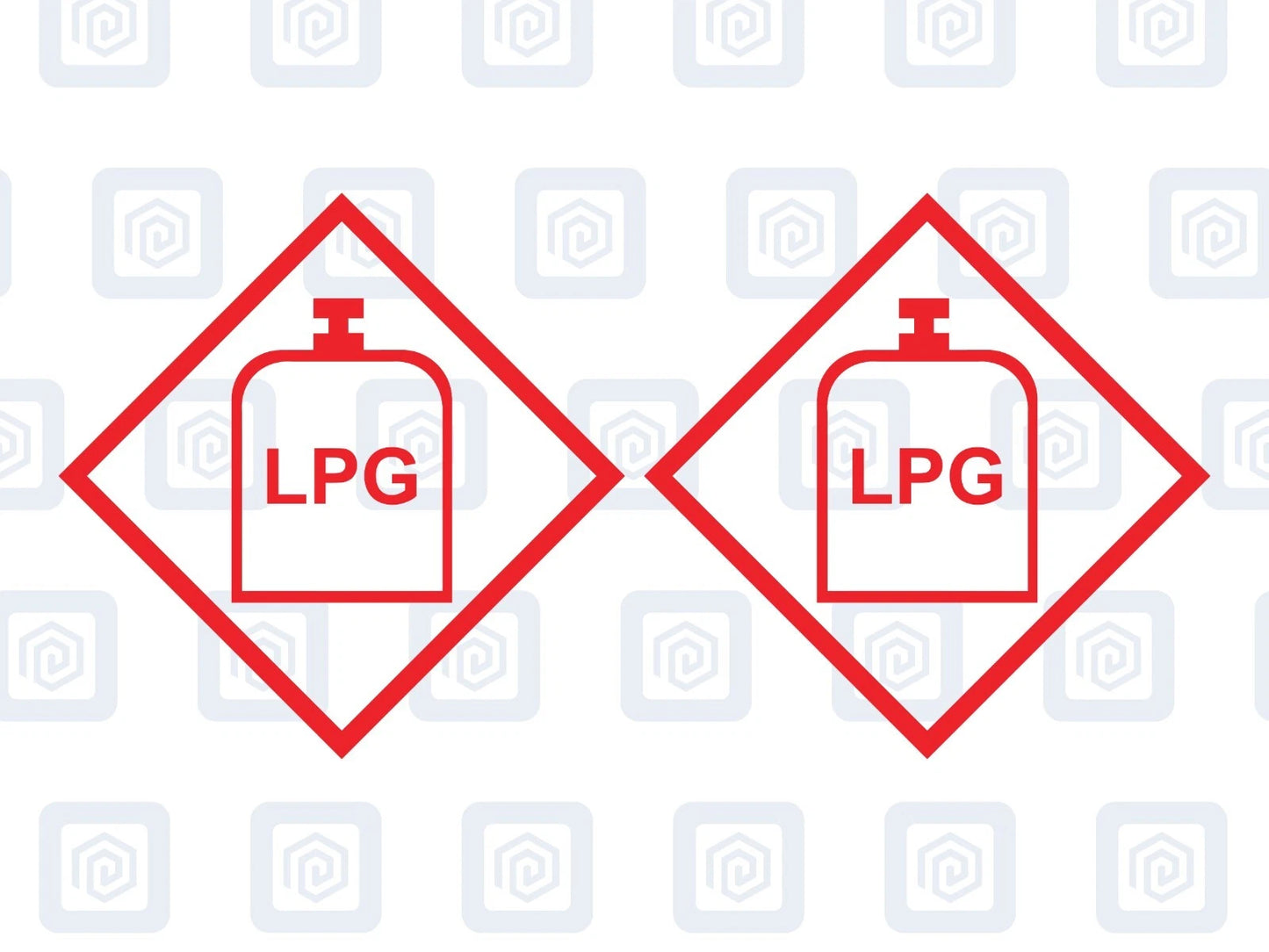 LPG Gas Warning Sign Custom Colour sticker logos (set of 2)