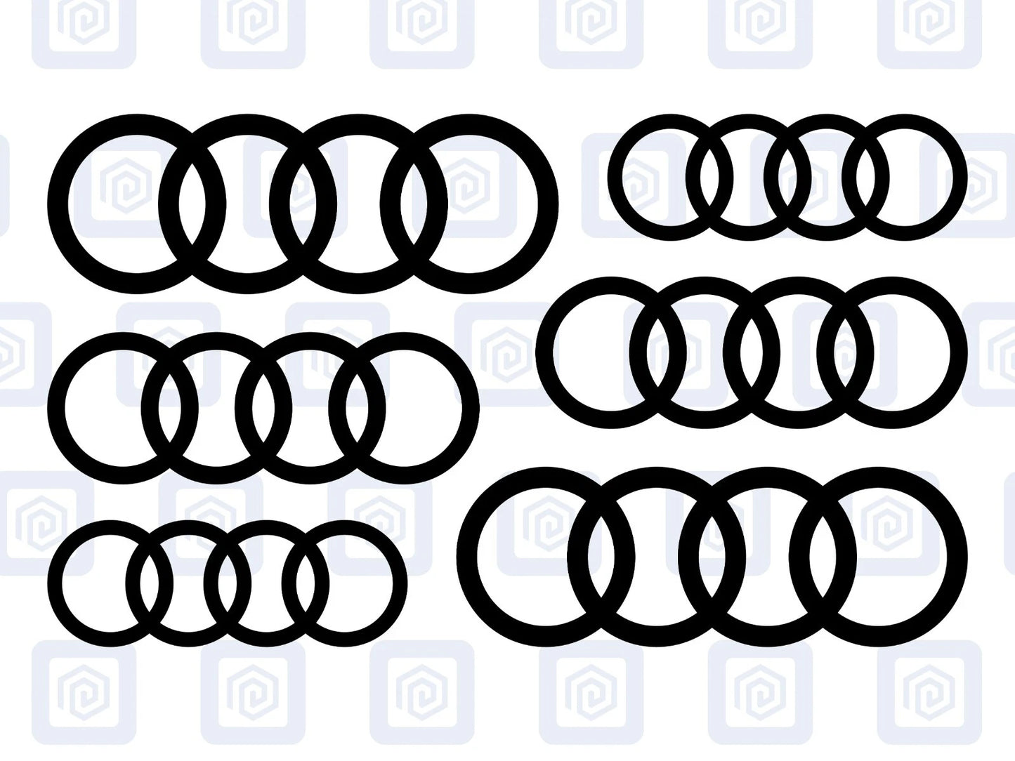 Rings Brake Caliper Decal Style Stickers Fits A3 A4 A5 A6 TT - 3 SIZES - x 6