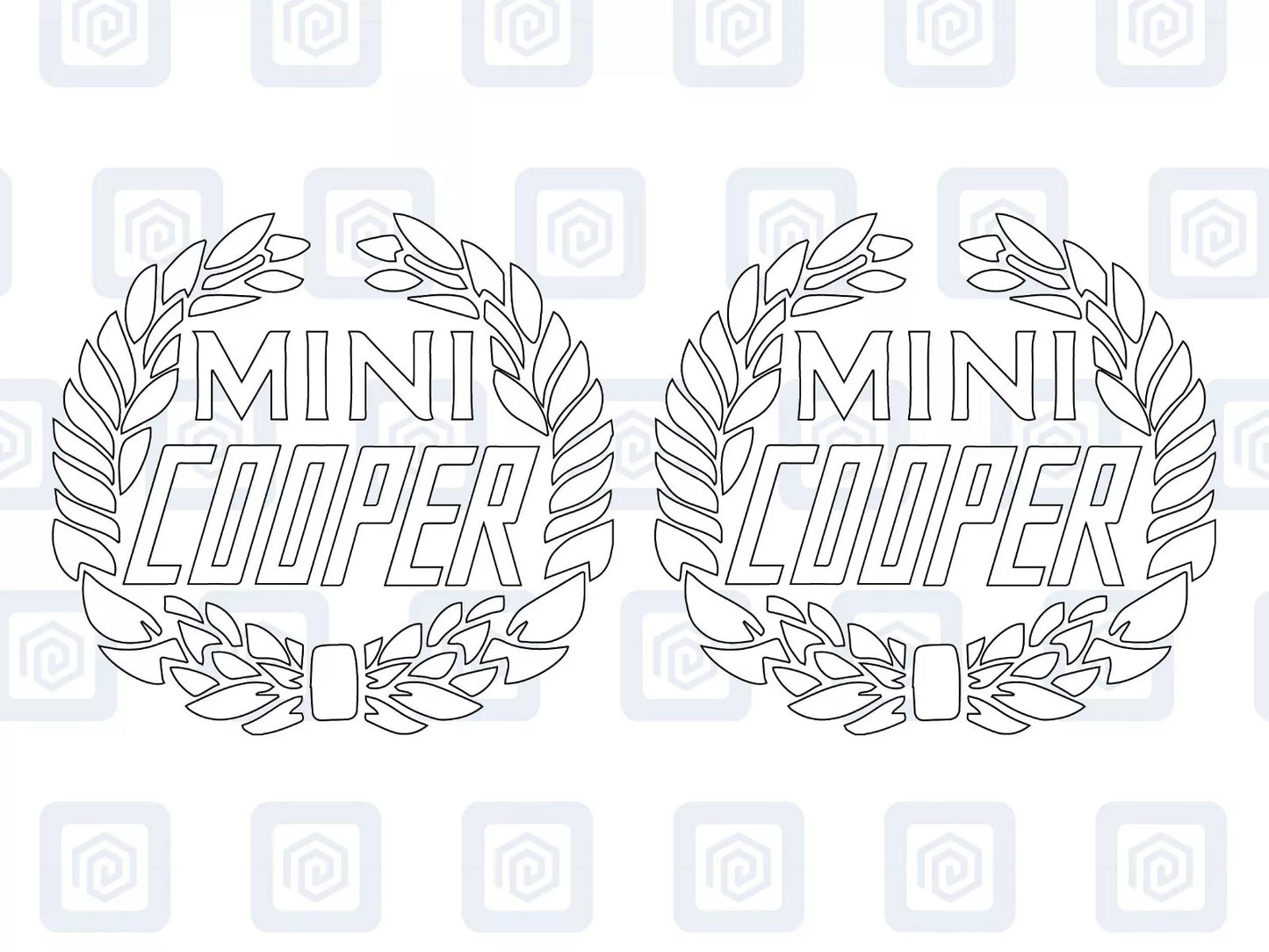 Classic Cooper Crest Fits MINI BMW ROVER AUSTIN Decal sticker logos (set of 2)
