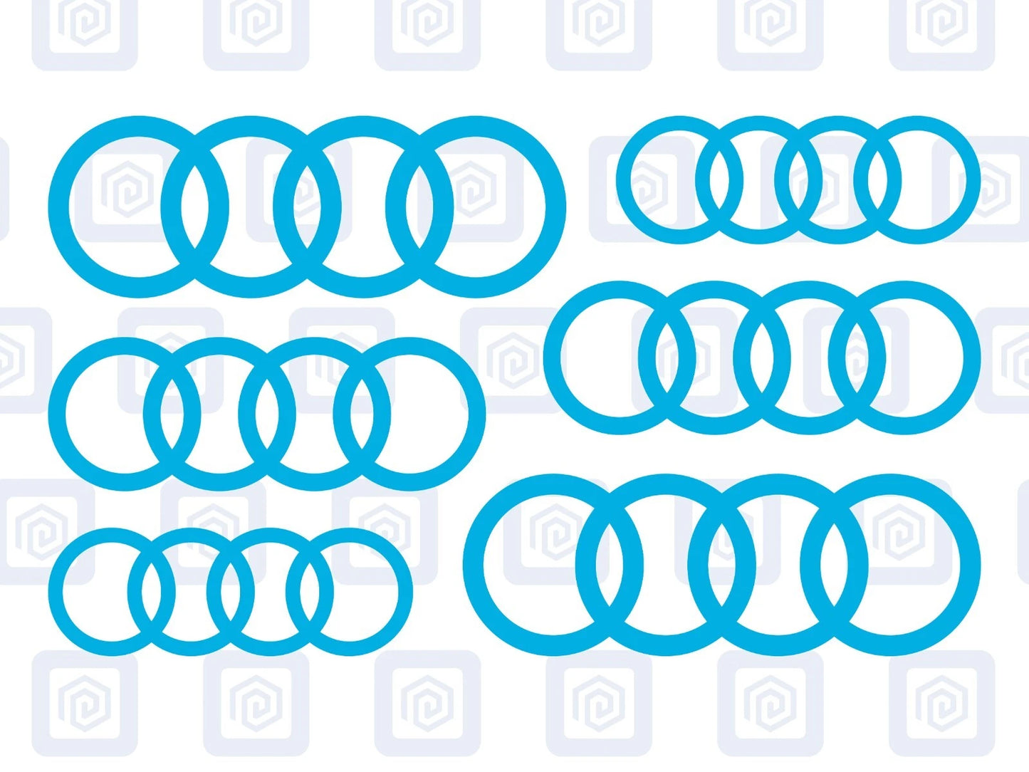 Rings Brake Caliper Decal Style Stickers Fits A3 A4 A5 A6 TT - 3 SIZES - x 6