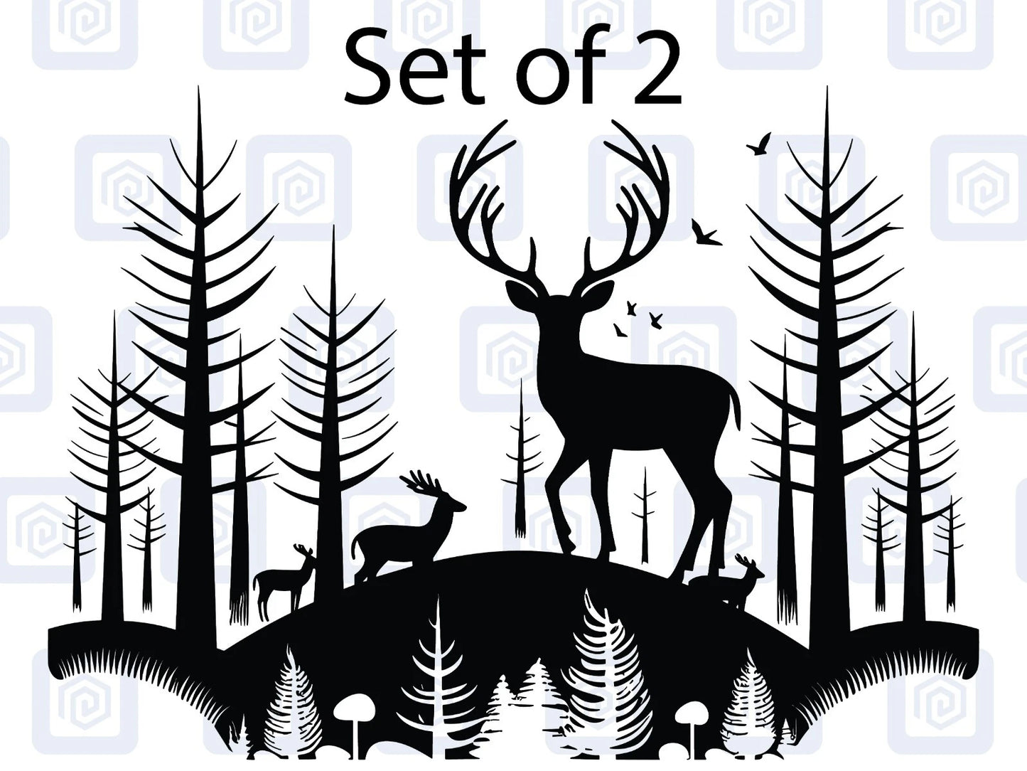 2x Scenic Woodland Mountain Vinyl Decals For Camper Van Caravan Sticker Graphic