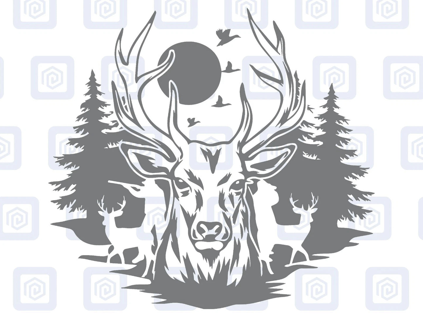 Deer Forrest Vinyl Decal For Campervan Van Caravan Sticker Graphic Camping LARGE