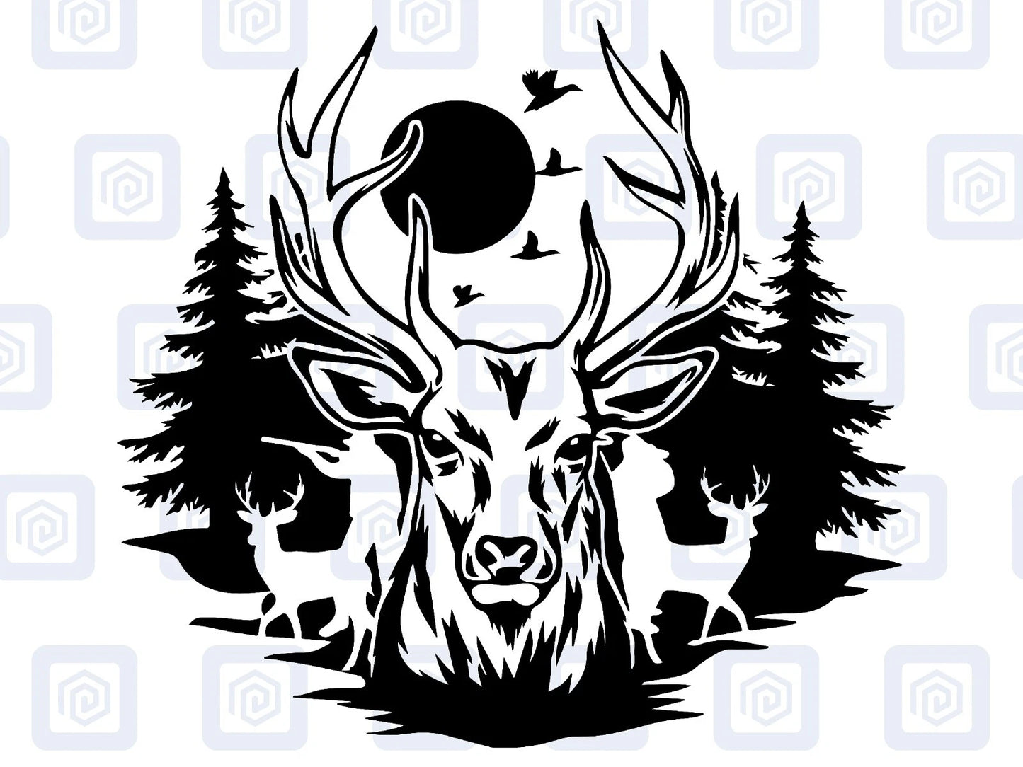 Deer Forrest Vinyl Decal For Campervan Van Caravan Sticker Graphic Camping LARGE