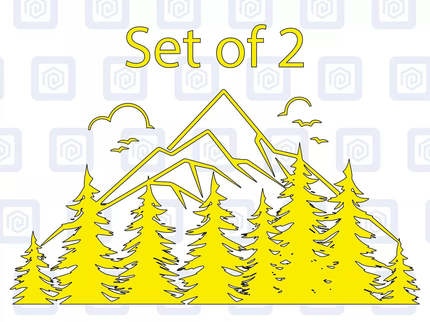 2x Scenic Mountain Vinyl Decals For Camper Van Caravan Sticker Graphic