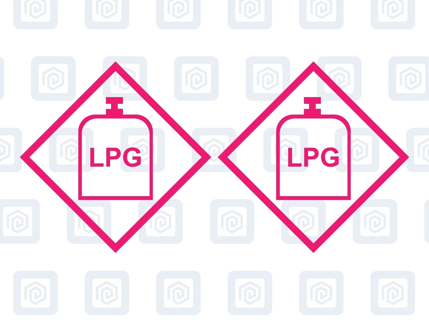 LPG Gas Warning Sign Custom Colour sticker logos (set of 2)