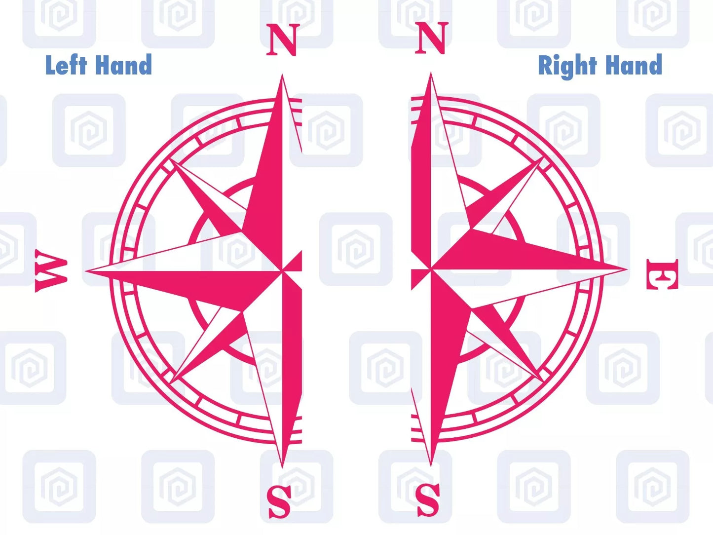 2x Half Compass Round Vinyl Decals For Camper Motorhome Caravan Sticker Graphic